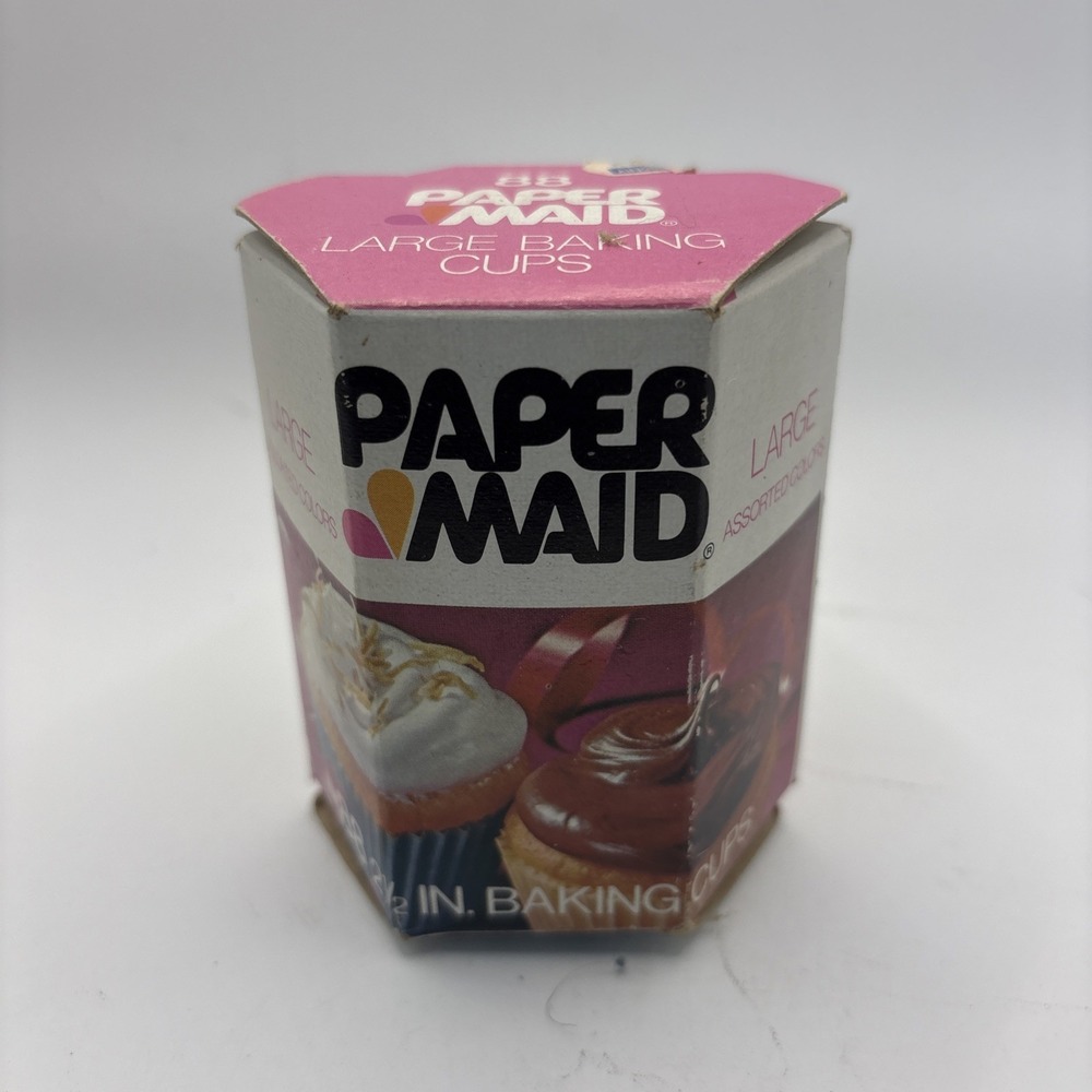 Vtg Paper Maid Large Assorted Colors Paper Baking Cups 88 2.5 In NOS Brown Co.